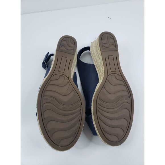 Easy Street Women's Maureen Espadrille Wedge Sandal in Navy‎ Blue - Size 8 WW - Picture 9 of 9